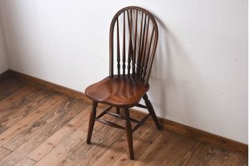 中古　ビンテージ　秋田木工　背もたれがお洒落なスティックバックチェア(椅子)(2)