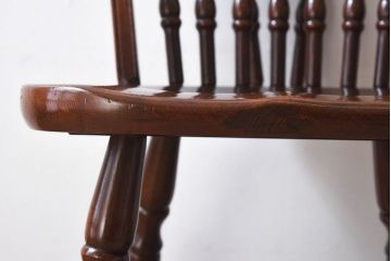 中古　ビンテージ　秋田木工　背もたれがお洒落なスティックバックチェア(椅子)(2)