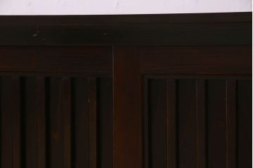 【0様ご成約済み】古民具・骨董　六尺　縦桟引き戸の収納箪笥ローボード(水屋箪笥、リビングボード、テレビボード、テレビ台、キャビネット、収納棚)