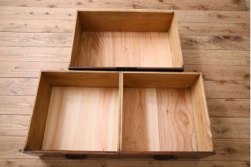 アンティーク家具　古民具・骨董　六尺　明治大正期　前面檜材!収納箪笥サイドボード(水屋箪笥)