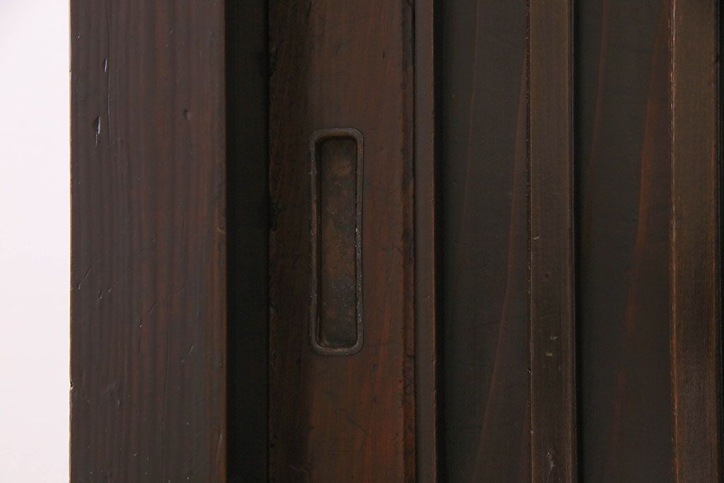 アンティーク家具　古民具・骨董　六尺　明治大正期　前面檜材!収納箪笥サイドボード(水屋箪笥)