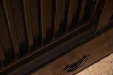 アンティーク家具　古民具・骨董　六尺　明治大正期　前面檜材!収納箪笥サイドボード(水屋箪笥)