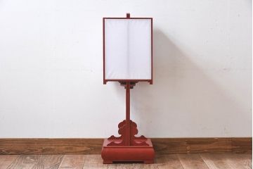 アンティーク雑貨　希少!朱塗りが魅力的な江戸時代の行灯(フロアスタンド)