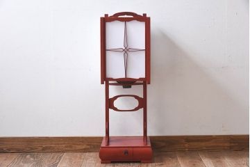 アンティーク雑貨　希少!朱塗りが魅力的な江戸時代の行灯(フロアスタンド)