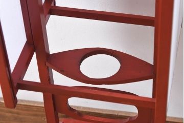 アンティーク雑貨　希少!朱塗りが魅力的な江戸時代の行灯(フロアスタンド)