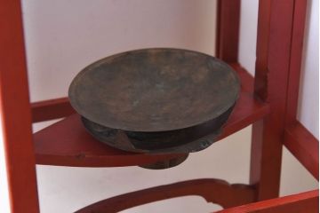 アンティーク雑貨　希少!朱塗りが魅力的な江戸時代の行灯(フロアスタンド)