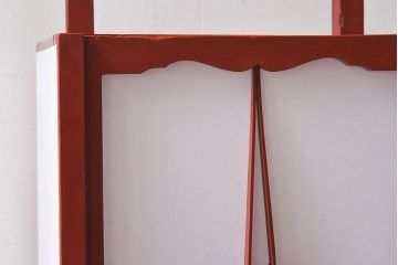 アンティーク雑貨　希少!朱塗りが魅力的な江戸時代の行灯(フロアスタンド)