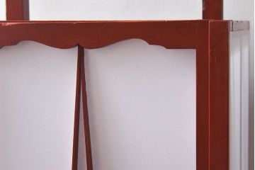 アンティーク雑貨　希少!朱塗りが魅力的な江戸時代の行灯(フロアスタンド)