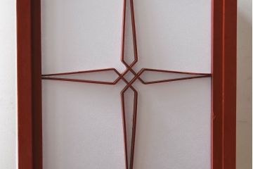 アンティーク雑貨　希少!朱塗りが魅力的な江戸時代の行灯(フロアスタンド)