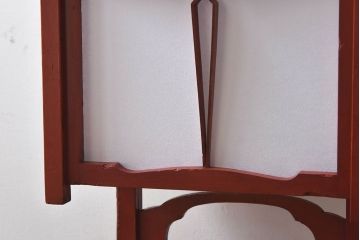 アンティーク雑貨　希少!朱塗りが魅力的な江戸時代の行灯(フロアスタンド)