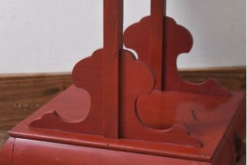 アンティーク雑貨　希少!朱塗りが魅力的な江戸時代の行灯(フロアスタンド)