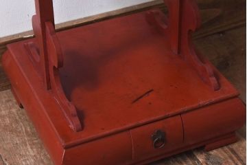 アンティーク雑貨　希少!朱塗りが魅力的な江戸時代の行灯(フロアスタンド)