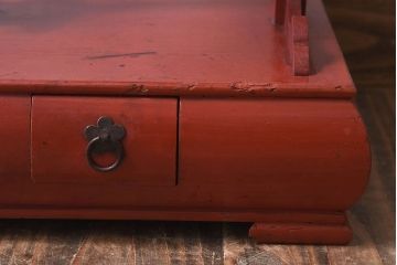 アンティーク雑貨　希少!朱塗りが魅力的な江戸時代の行灯(フロアスタンド)