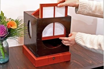 アンティーク雑貨　大正～昭和期　和モダンスタイル　有明行灯(スタンド)