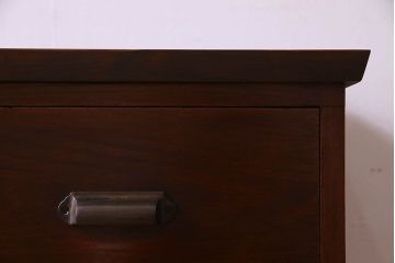 レトロ家具　昭和レトロ　前面ケヤキ材　木の質感が味わい深い鉄脚ローチェスト(ローボード、衣装箪笥、テレビ台)