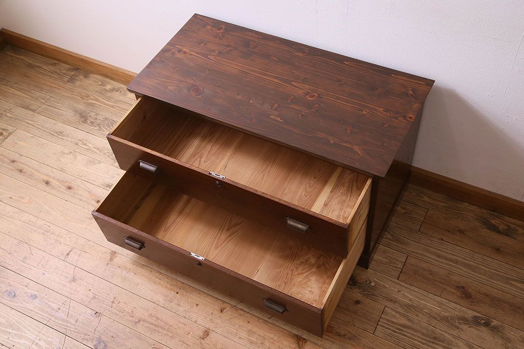 レトロ家具　昭和レトロ　落ち着いた雰囲気が素敵なローボード(ローチェスト、引き出し、テレビ台)