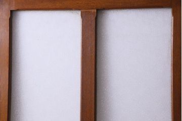 ダイヤガラス入り　昭和レトロのガラス引き戸(ガラス戸)2枚組