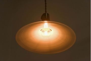 昭和レトロ　温かみのある平笠のシェード(電笠)(2)