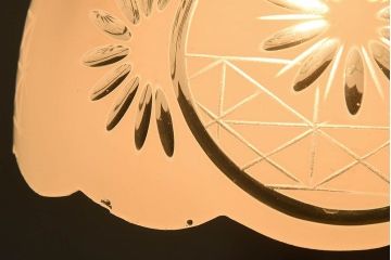 和製アンティーク　切子入り!和の趣溢れる大正期の天井照明(シェード、電笠)