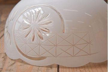和製アンティーク　切子入り!和の趣溢れる大正期の天井照明(シェード、電笠)
