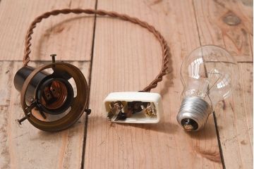 和製アンティーク　切子入り!和の趣溢れる大正期の天井照明(シェード、電笠)