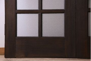 和製アンティーク　ダイヤガラス入り　両開き　落ち着いた雰囲気漂うドア2枚組