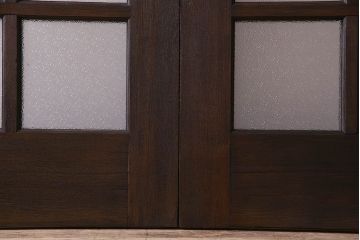 和製アンティーク　ダイヤガラス入り　両開き　落ち着いた雰囲気漂うドア2枚組
