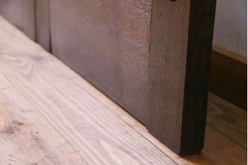 和製アンティーク　ダイヤガラス入り　両開き　落ち着いた雰囲気漂うドア2枚組