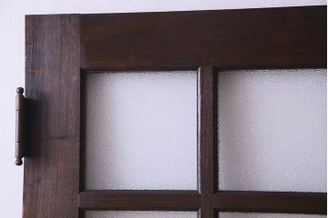 和製アンティーク　ダイヤガラス入り　両開き　落ち着いた雰囲気漂うドア2枚組