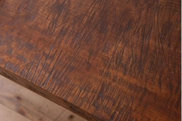 アンティーク家具　和製アンティーク　木挽き板使用　存在感抜群の鉄脚テーブル(作業台)