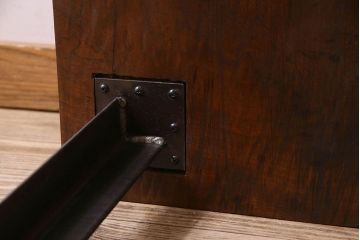 アンティーク家具　和製アンティーク　木挽き板使用　存在感抜群の鉄脚テーブル(作業台)