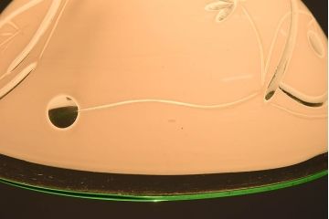 和製アンティーク　美しい切子入りの天井照明(シェード、電笠)