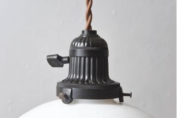 和製アンティーク　美しい切子入りの天井照明(シェード、電笠)