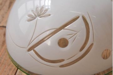 和製アンティーク　美しい切子入りの天井照明(シェード、電笠)