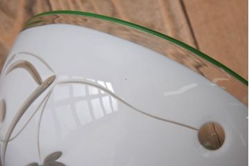 和製アンティーク　美しい切子入りの天井照明(シェード、電笠)