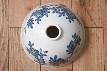 和製アンティーク　オールドノリタケ(日陶)　手書き柘榴の図　天井照明(シェード、電笠)