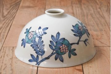和製アンティーク　オールドノリタケ(日陶)　手書き柘榴の図　天井照明(シェード、電笠)