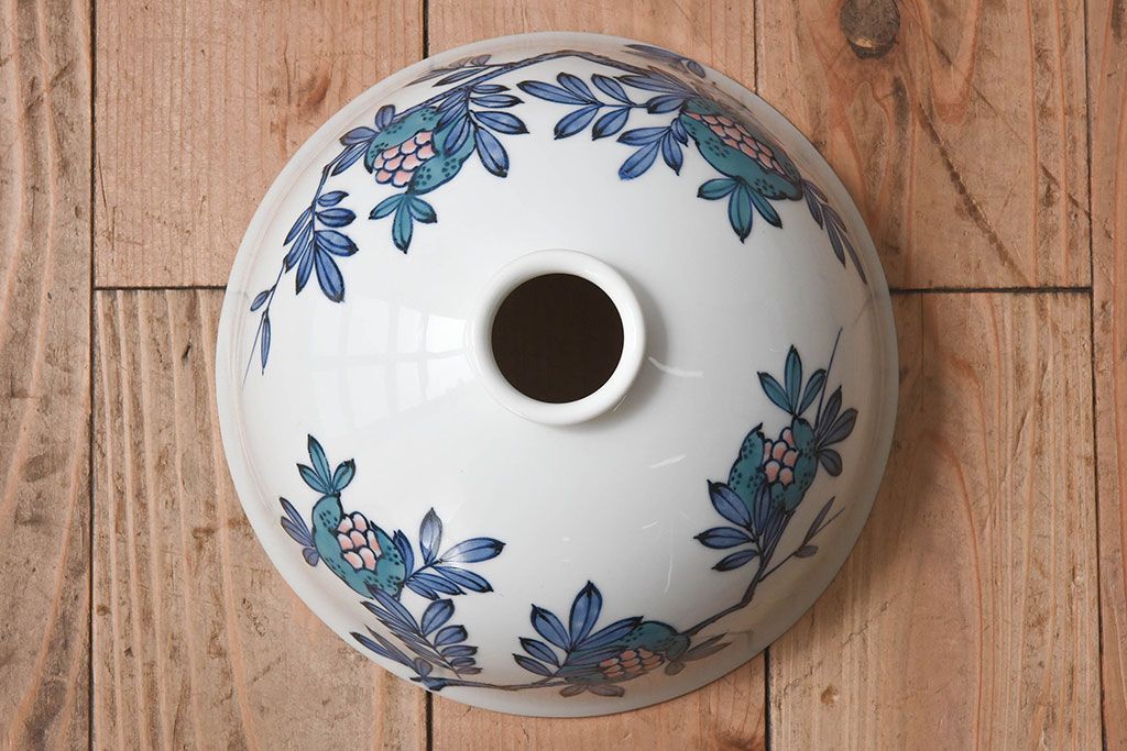 和製アンティーク オールドノリタケ(日陶) 手書き柘榴の図 天井照明(シェード、電笠)