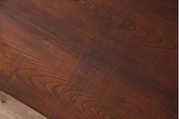 アンティーク家具　和製アンティーク　古材使用　欅材の鉄脚テーブル(作業台)(1)
