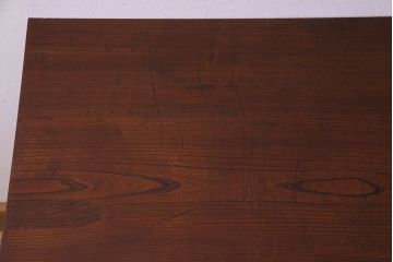 アンティーク家具　和製アンティーク　古材使用　欅材の鉄脚テーブル(作業台)(1)