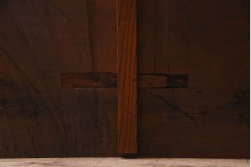 アンティーク家具　和製アンティーク　古材使用　欅材の鉄脚テーブル(作業台)(2)