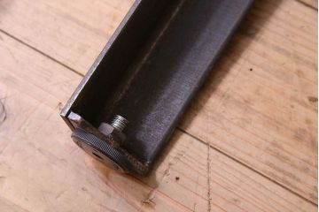 アンティーク家具　和製アンティーク　古材使用　欅材の鉄脚テーブル(作業台)(2)