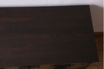 アンティーク家具　明治大正期　鋲が豪華な時代箪笥ローボード(ローチェスト、引き出し)(1)