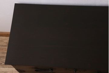 アンティーク家具　明治大正期　鋲が豪華な時代箪笥ローボード(ローチェスト、引き出し)(2)