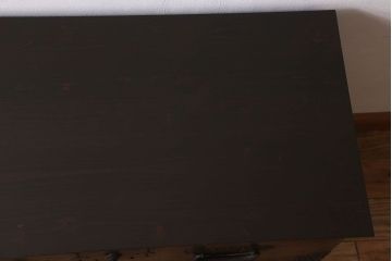 アンティーク家具　明治大正期　鋲が豪華な時代箪笥ローボード(ローチェスト、引き出し)(2)