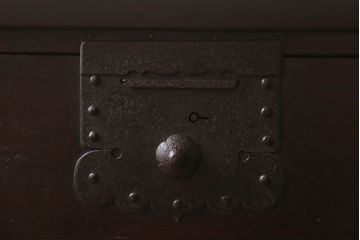 アンティーク家具　明治大正期　鋲が豪華な時代箪笥ローボード(ローチェスト、引き出し)(2)