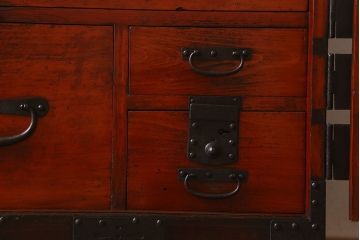 アンティーク家具　和製アンティーク　脚付き!観音開き時代箪笥ローボード(ローチェスト、引き出し、リビングボード)