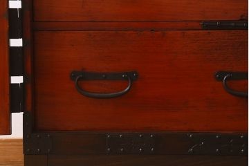 アンティーク家具　和製アンティーク　脚付き!観音開き時代箪笥ローボード(ローチェスト、引き出し、リビングボード)