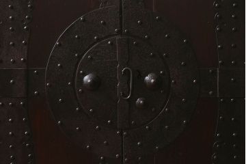 アンティーク家具　和製アンティーク　脚付き!観音開き時代箪笥ローボード(ローチェスト、引き出し、リビングボード)