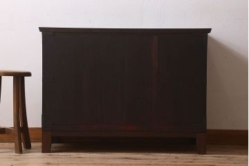 アンティーク家具　和製アンティーク　脚付き!観音開き時代箪笥ローボード(ローチェスト、引き出し、リビングボード)